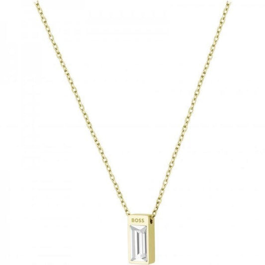Ladies Clia Light Yellow Gold IP Crystal Necklace