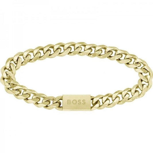 Gents Chain for Him Light Yellow Gold IP Bracelet