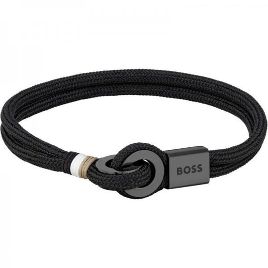 Gents Thad Sport Nylon Black Cord Bracelet
