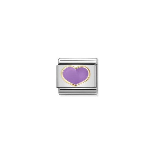 Gold and Lilac Heart Charm