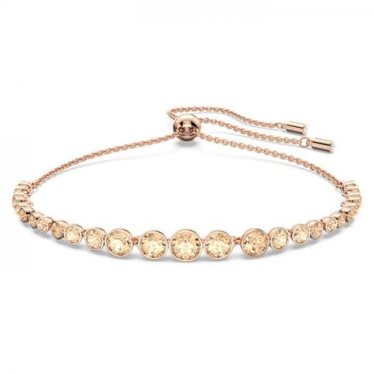 Emily bracelet, Mixed round cuts, Pink, Rose gold