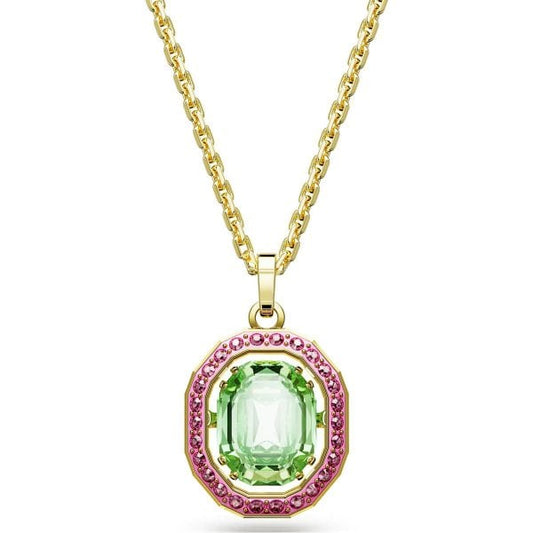 Chroma pendant, Octagon cut, Multicolored, Gold