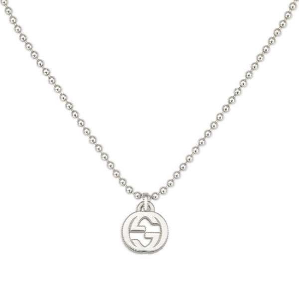 Interlocking G Sterling Silver Necklace 45cm