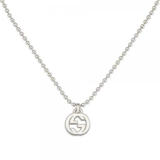 Interlocking G Sterling Silver Necklace 45cm