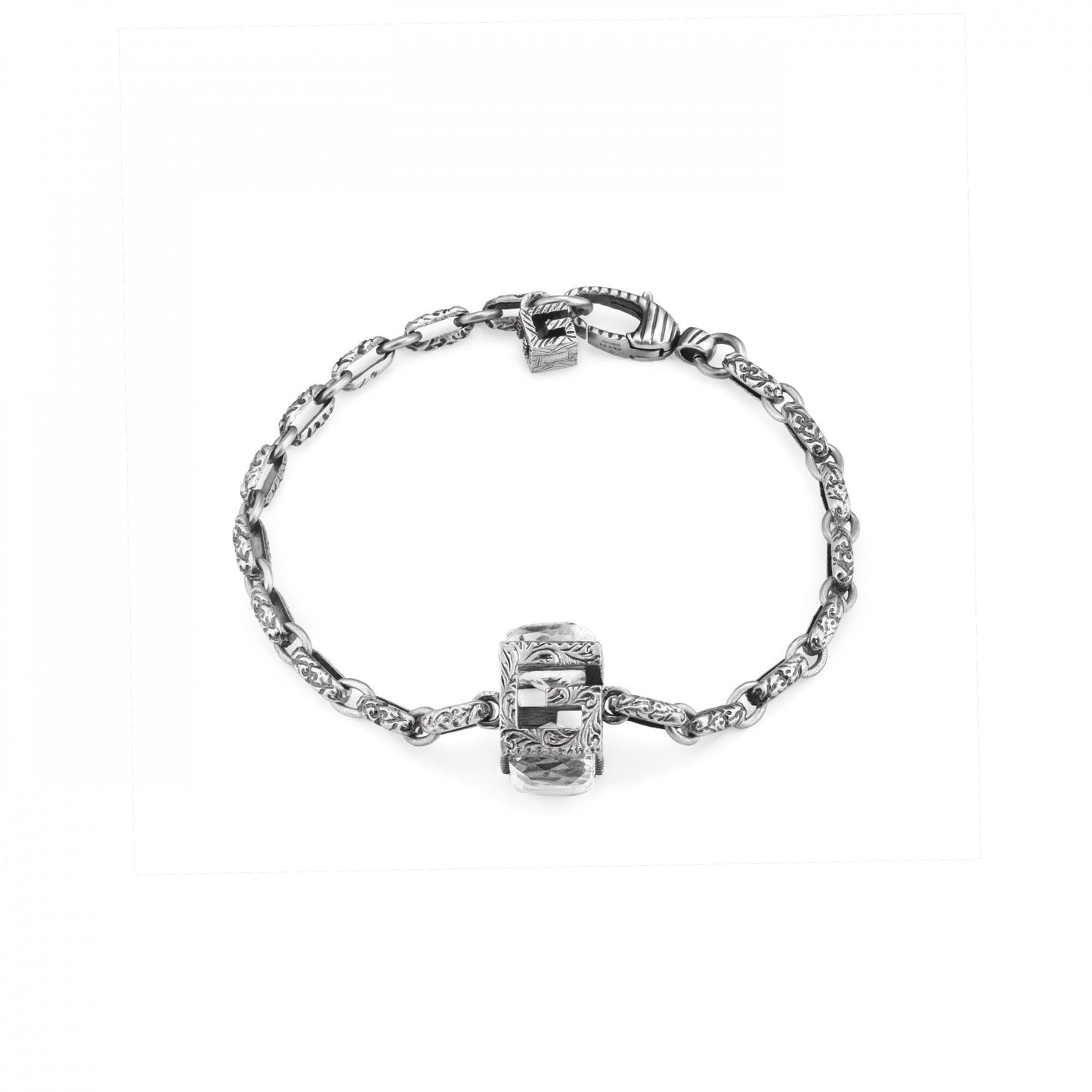 G CUBE SILVER CRYSTAL BRACELET