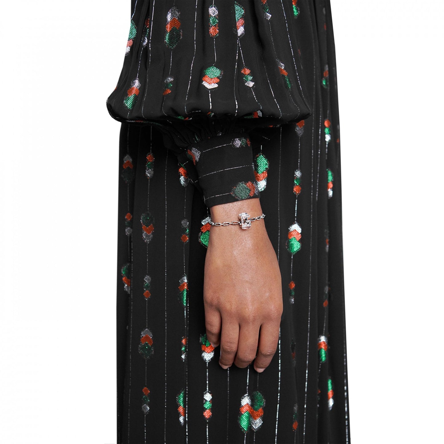 G CUBE SILVER CRYSTAL BRACELET