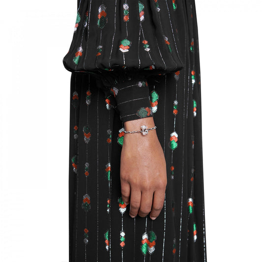 G CUBE SILVER CRYSTAL BRACELET