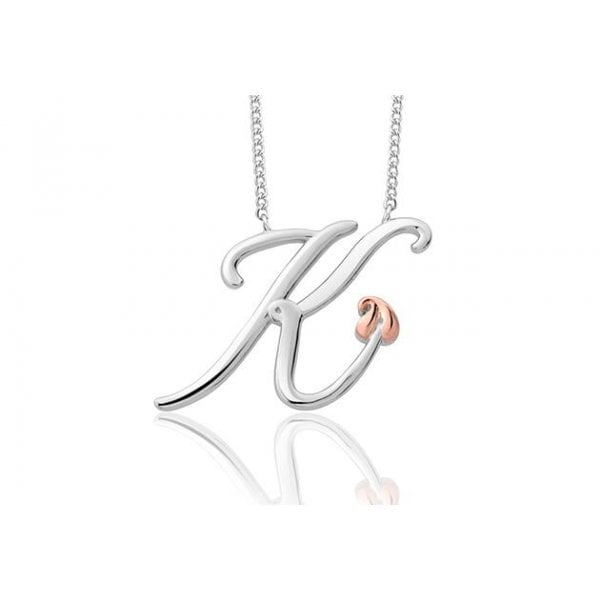 Silver Tree of Life Initials Necklace - Letter K
