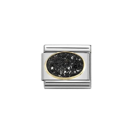 Gold and Black Sky Oval Stones Charm