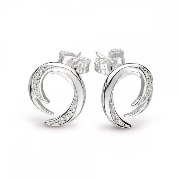 Entwine Helix Pave Zirconia Stud Earrings