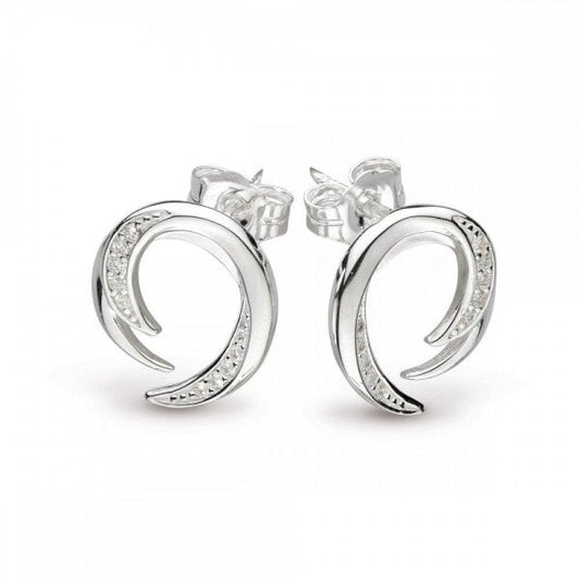 Entwine Helix Pave Zirconia Stud Earrings