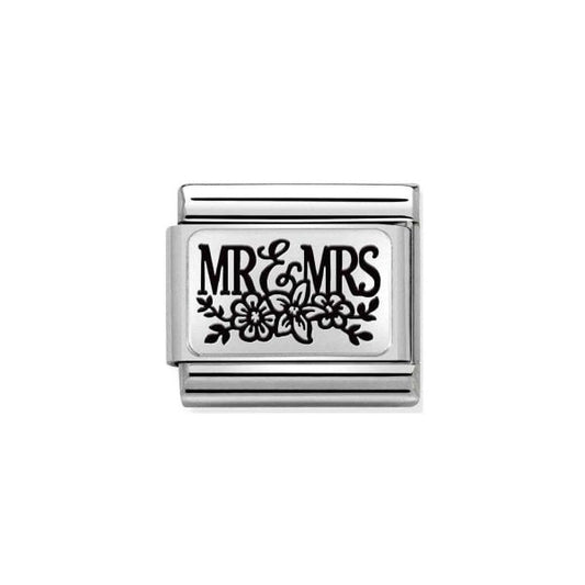 Silver Mr & Mrs Flower Charm