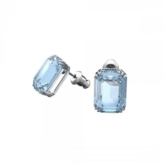 Millenia Octagon Cut Blue Crystal Earrings