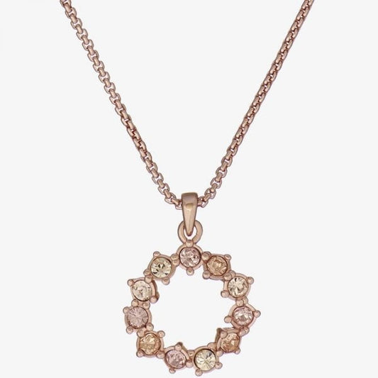 CRESAR Rose Gold Tone Crystal Hoop Necklace