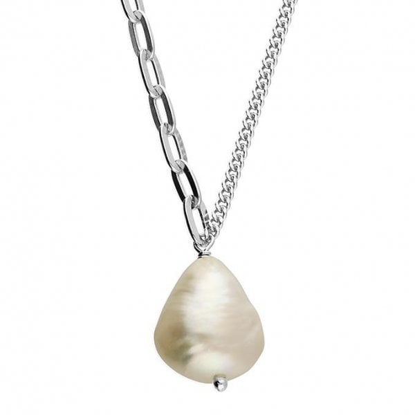 Sterling Silver Necklace - Freshwater Pearl Charm