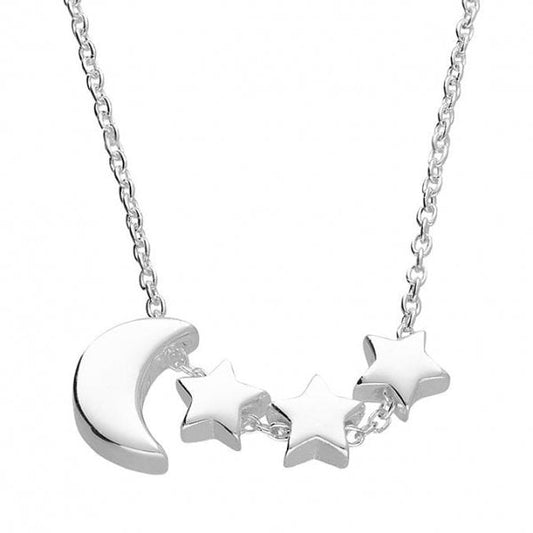 Sterling Silver Necklace - Moon & Stars