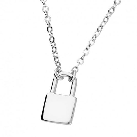 Sterling Silver Necklace 40cm-45cm - Padlock/Chain