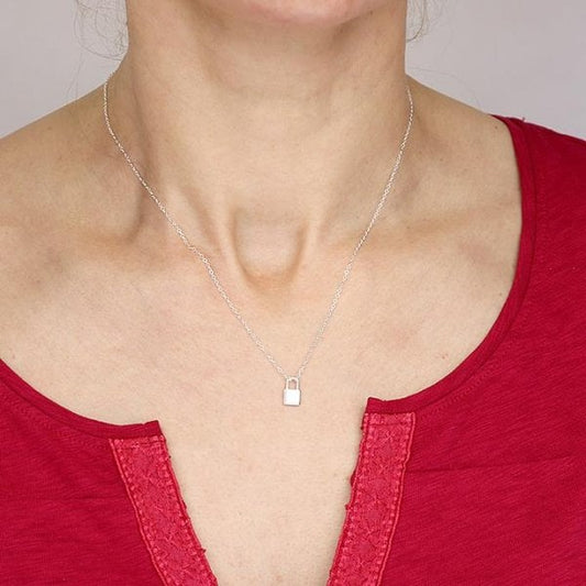 Sterling Silver Necklace 40cm-45cm - Padlock/Chain