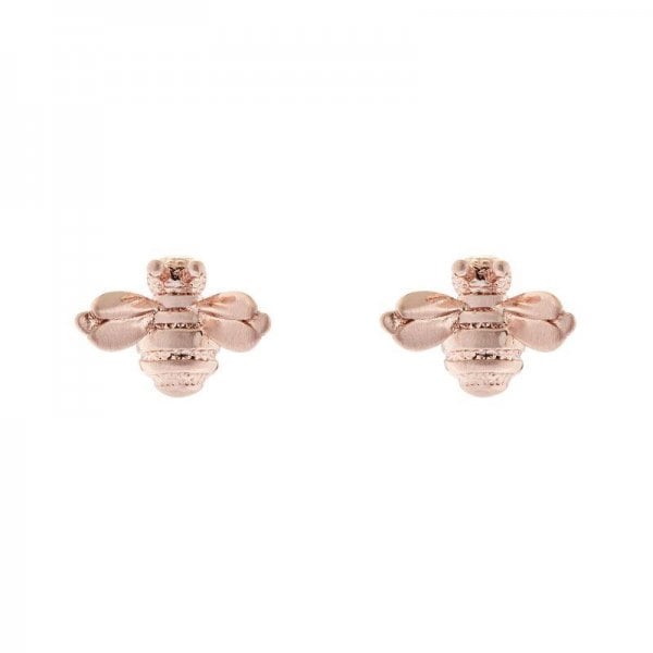 Beelii Bumble Bee Rose Gold Finish Stud Earrings