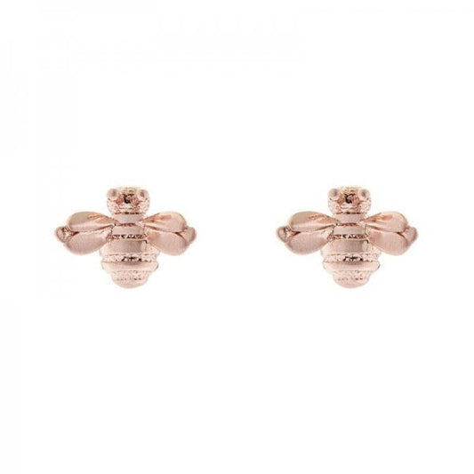 Beelii Bumble Bee Rose Gold Finish Stud Earrings