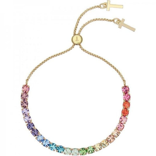 MELRAH Icon Gold Tone Multi-Coloured Crystal Slide