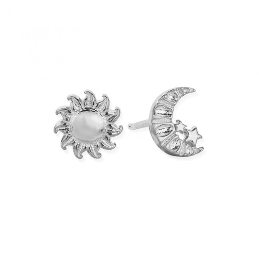 MOON AND SUN STUD EARRINGS