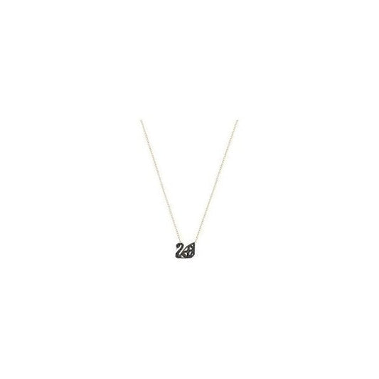 FACET SWAN NECKLACE JET/CRY/MI