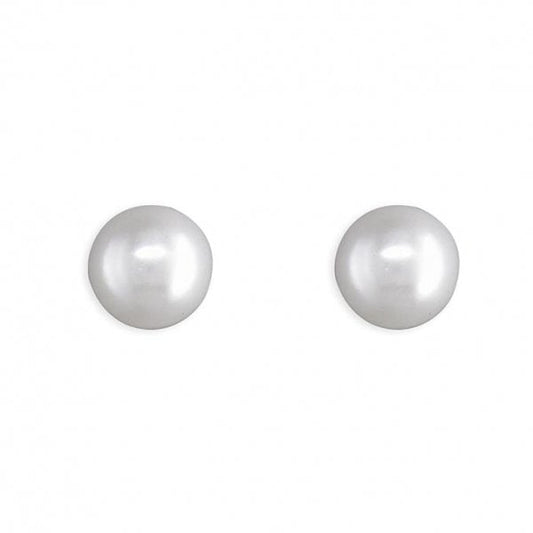 Sterling Silver Earrings 6mm - Simulated Pearl
