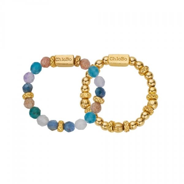 GOLD BEAUTIFUL ENERGY SET OF 2 RINGS MEDIUM