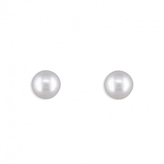 Sterling Silver Earring 4mm - Pearl Stud
