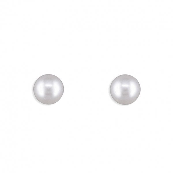 Sterling Silver Earring 4mm - Pearl Stud