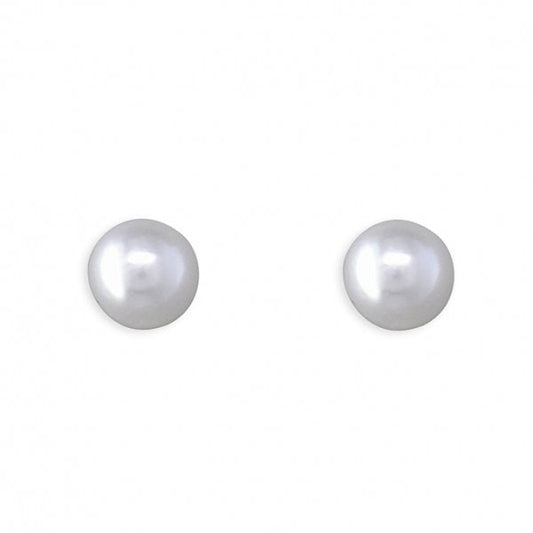 Sterling Silver Earrings 5mm - Simulated Pearl