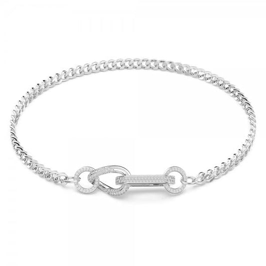 Dextera necklace, Pavé, Mixed links, White