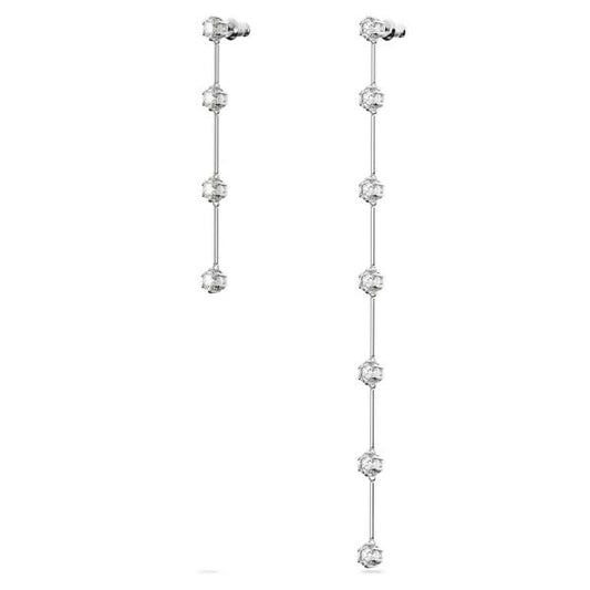 Constella drop earrings, Asymmetric design, White