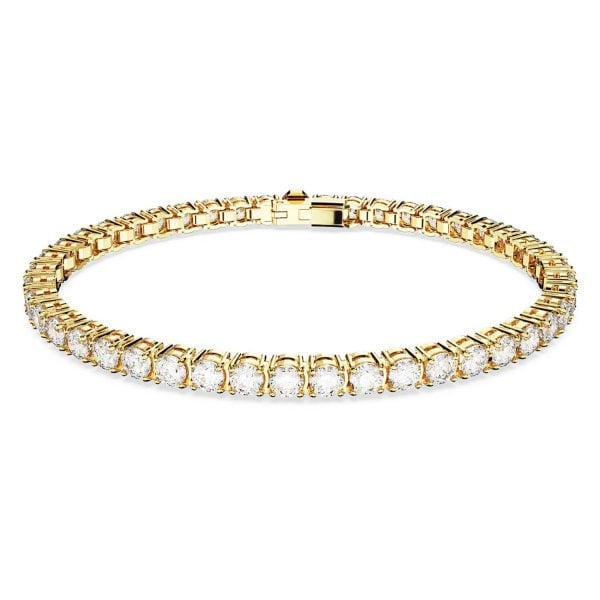 Matrix Tennis bracelet, Round cut, Small, White XL