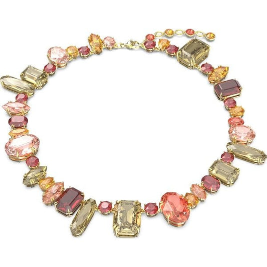 Gema necklace, Mixed cuts, Multicolored, Gold-tone