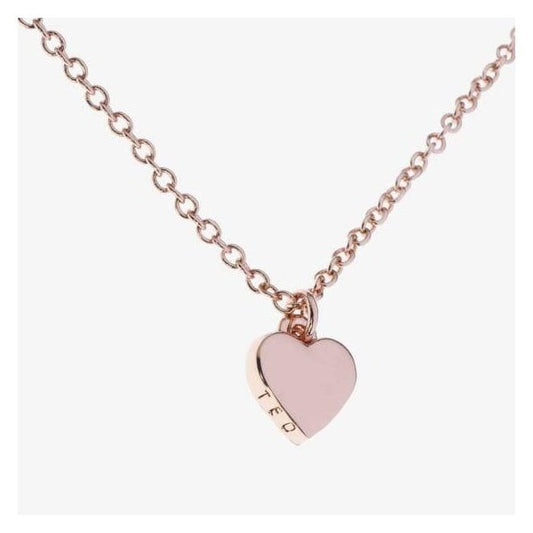 Hara Rose Gold Finish Tiny Heart Pendant Necklace