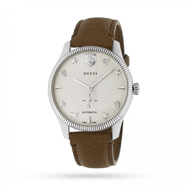 G-Timeless Brown Leather Strap Watch