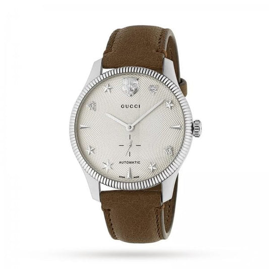 G-Timeless Brown Leather Strap Watch