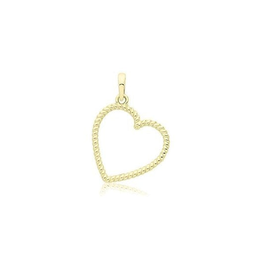 9ct Yellow Gold Twisted Heart Pendant