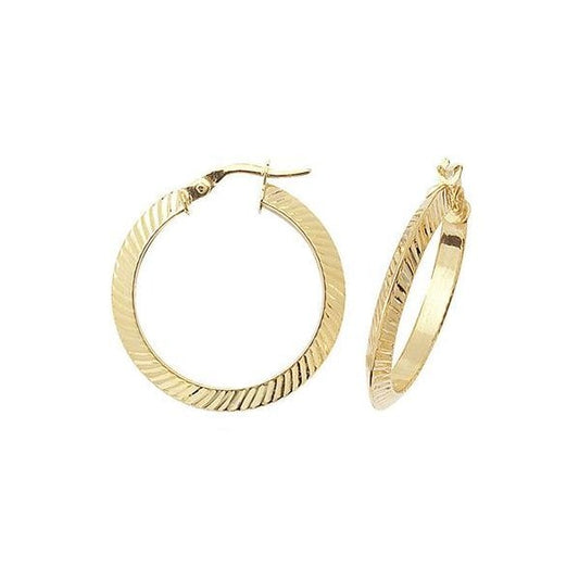 9ct Yellow Gold 25mm Hoop Earrings