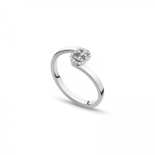 Running G 18ct White Gold Diamond Ring - Size 14