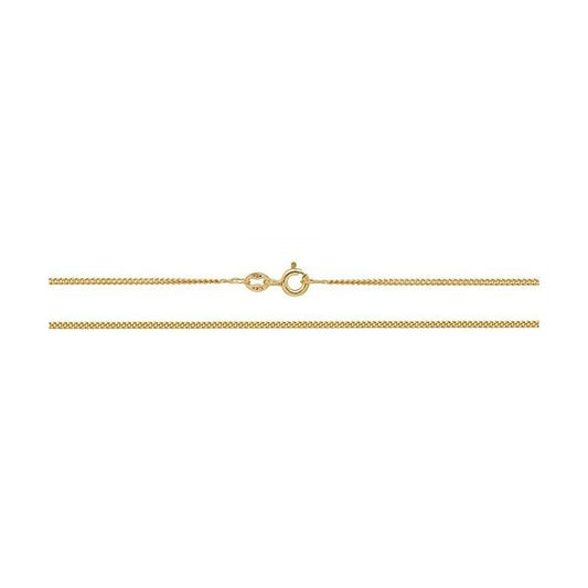 18CT YEL GOLD CLOSE CURB CHAIN