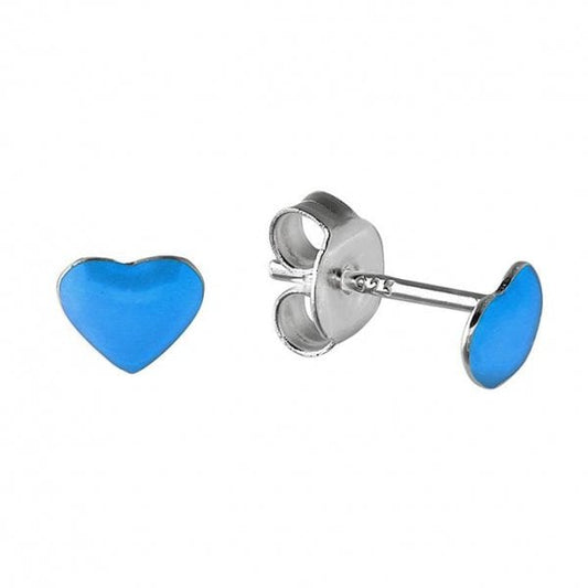 Sterling Silver Earring - Turquoise Heart