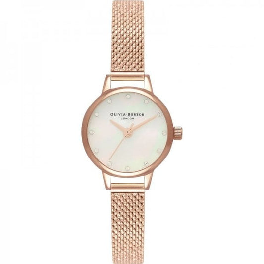 Classics 23mm White & Rose Gold Mesh Watch
