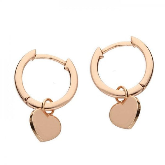 Sterling Silver Earrings - Rose Gold Plated Hearts
