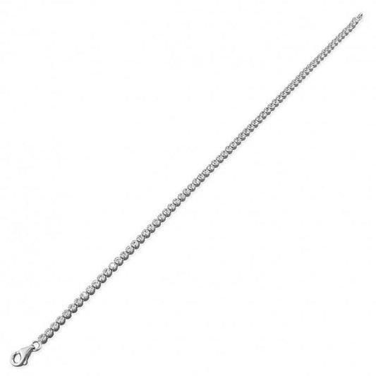 Sterling Silver Bracelet 19cm - with CZ