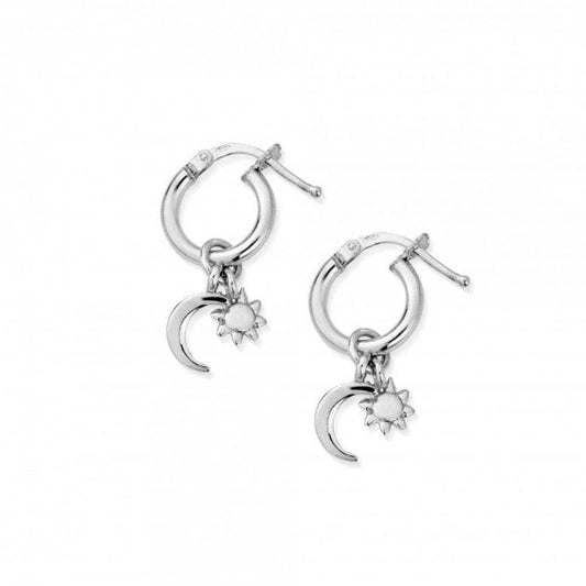 Dainty Moon & Sun Small Hoop Earrings