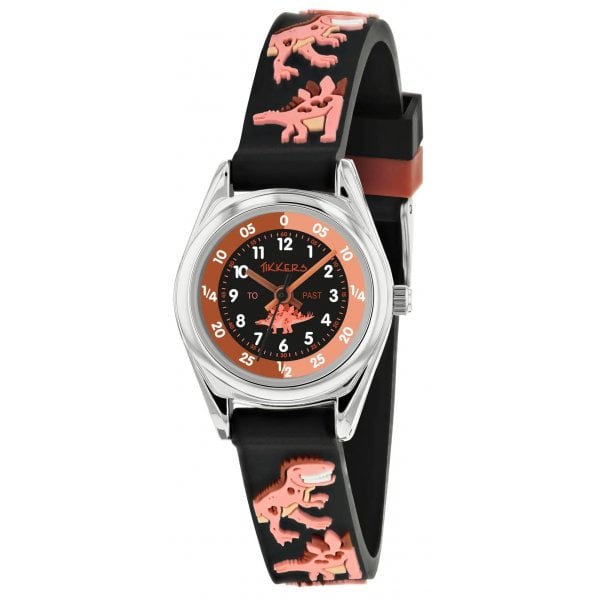 Time Teacher Quartz Black Dinosaur Silicone
