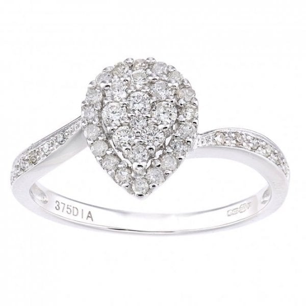 0.40ct Diamond, White Gold Ring - Size N